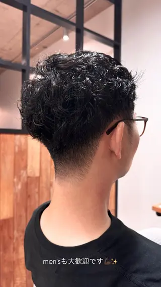 パーマ メンズ ハイトーン/パーマ 大名 sakiのヘアスタイル