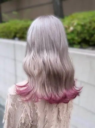 ミディアム カラー パーマ ヘアアレンジ メンズ キッズ レイヤー×ハイトーン / mihana🪐のヘアスタイル
