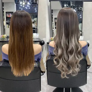ロング カラー ヘアアレンジ アイブロウ LAVENDIA 初音のヘアスタイル