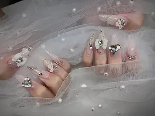 ネイル I-nailロング /ワンホン/キラキラのネイルデザイン