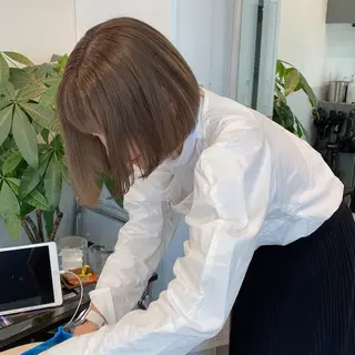 ショート カラー ヘアアレンジ ブリーチなしカラー/ 髪質改善/寺門束のヘアスタイル