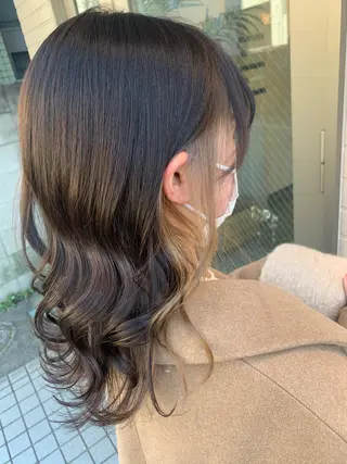 セミロング 🫧透明感カラー🫧 美髪矯正🫧チサトのヘアスタイル
