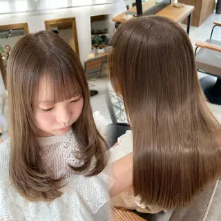 セミロング カラー 🎀レイヤー・艶カラ ー🎀YUMEKAのヘアスタイル