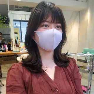 ミディアム 韓国レイヤー suzuのヘアスタイル