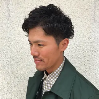 ショート カラー パーマ メンズ ニュアンスパーマ/ レイヤー/茶屋町のヘアスタイル