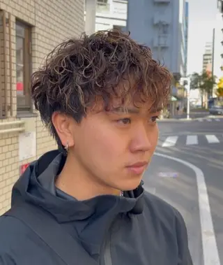 ショート カラー パーマ メンズ キッズ 栄💗レイヤーカット |パーマ|haruのヘアスタイル