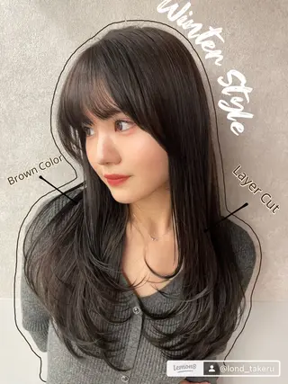 ロング カラー レイヤー/縮毛矯正 のマスター【タケル】のヘアスタイル