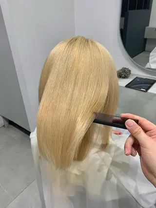 セミロング カラー little 小濱彰太のヘアスタイル
