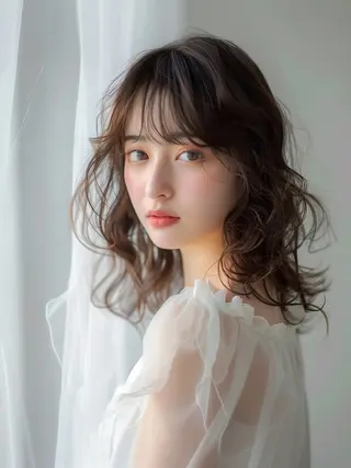 セミロング 韓国ヘアーサロン MARIA🐈‍⬛のヘアスタイル