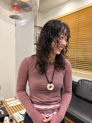 パーマ 熊取谷 茉那のヘアスタイル