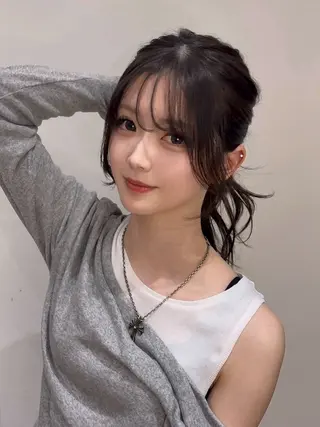 セミロング ハッシュカット🖤✨ 顔周り/韓国ヘアのヘアスタイル