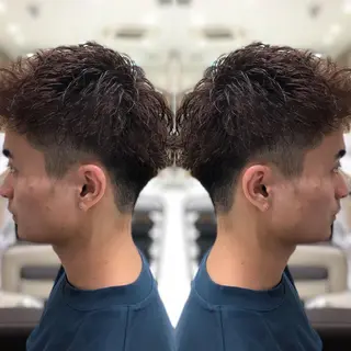 カラー パーマ メンズ 韓国レイヤー×透明感 カラー/山崎一輝のヘアスタイル