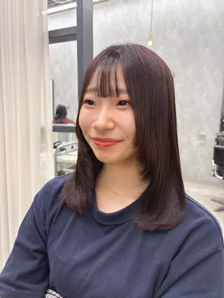セミロング カラー すぐ巻ける縮毛矯正 🍀勝倉　麗のヘアスタイル