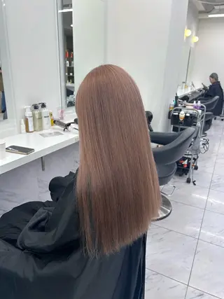 ロング カラー パーマ ヘアアレンジ メンズ キッズ ブリーチなしカラー/ ブラウン/レイヤーのヘアスタイル