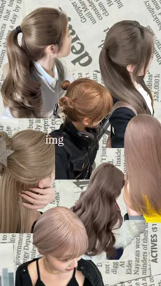 カラー ベージュカラー/栄 透明感カラー/さあらのヘアスタイル