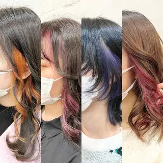セミロング カラー ヘアアレンジ 【ピンク/韓国ヘア/ ヘアセット】亜海のヘアスタイル