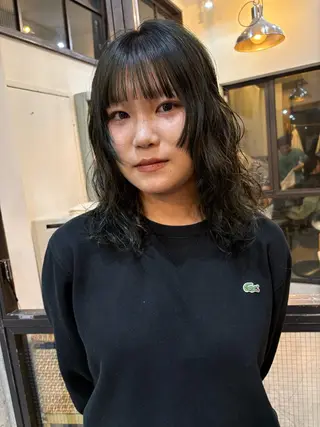 ミディアム カラー 無料カット/ 癖毛風パーマ/凜のヘアスタイル