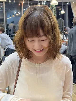 ミディアム パーマ kahona/カラー /パーマ/銀座のヘアスタイル