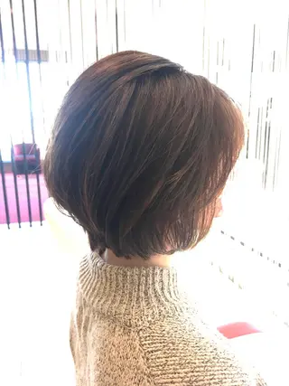 ショート 傷んだ髪をサラサラに 曲がる縮毛矯正◎高岡のヘアスタイル