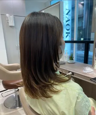 セミロング カラー 骨格補正カット /マンツーマン/のヘアスタイル