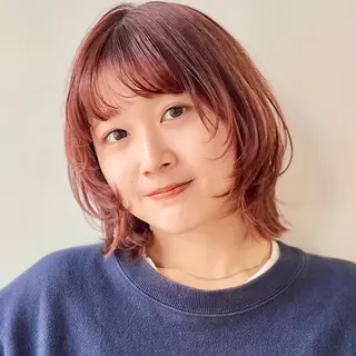 ショート カラー あやめ【顔まわり/レ イヤー/柔らかカラ】のヘアスタイル