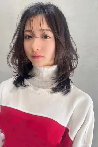 セミロング 美髪矯正 透明感 カラー⭐️ユウキのヘアスタイル