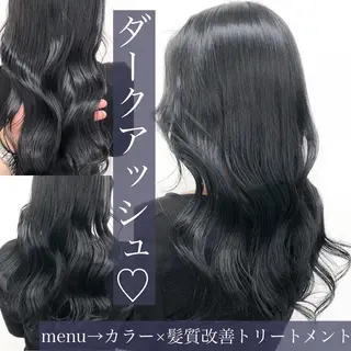 セミロング カラー ハイトーン×レイヤー カットTAKUMIのヘアスタイル