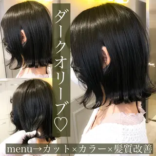 セミロング カラー ハイトーン×レイヤー カットTAKUMIのヘアスタイル