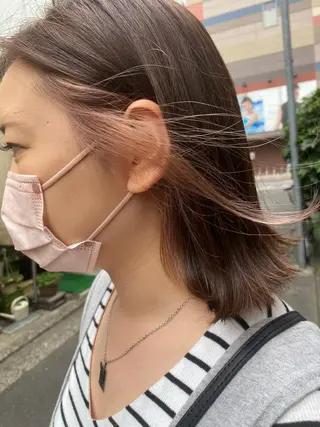 ミディアム カラー pep natsumiのヘアスタイル