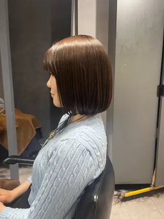 ミディアム カラー ブリーチ/縮毛矯正 ❤️‍🔥シンノスケのヘアスタイル