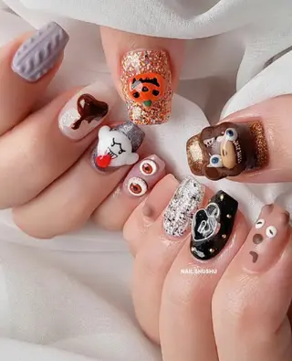 ネイル 3dパーツ/流行り 👧shushu❤️のネイルデザイン