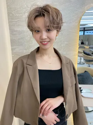 ショート カラー パーマ 美髪❣️縮毛矯正/ 髪質改善✨/山本のヘアスタイル