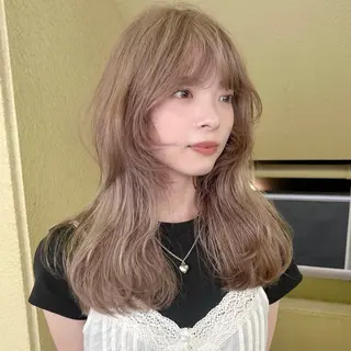 セミロング カラー レイヤーカット/栄/ 顔周り/キトウモエノのヘアスタイル