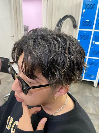 ショート パーマ メンズ カットパーマ✂️ 小坂田玲亜のヘアスタイル