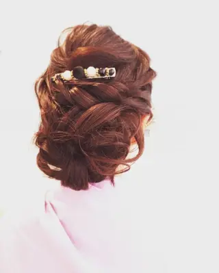 ミディアム セミロング ヘアアレンジ 早朝✨ヘアセット 着付け/清水玲歌のヘアスタイル