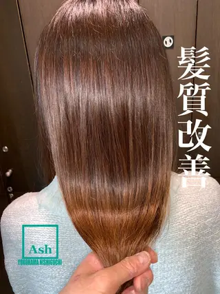 ロング パーマ ブリーチでもできる 縮毛矯正相原慎🌈のヘアスタイル