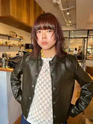 セミロング カラー ファッションに 溶け込むstyleのヘアスタイル
