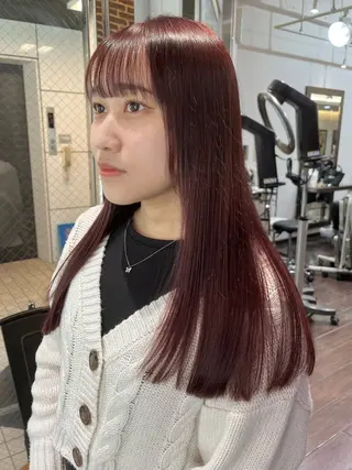 ロング カラー カットパーマ 🌀あさみのヘアスタイル