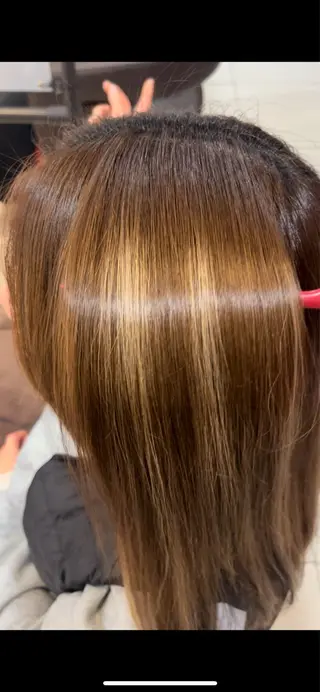 ロング レイヤーカット/ フェミニン💕/鏡のヘアスタイル