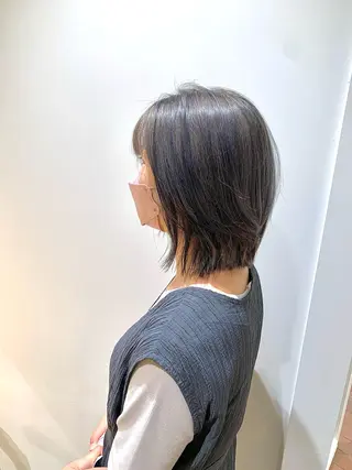ミディアム カラー 髪と心を整える美容師 透明感カラー/ボブのヘアスタイル