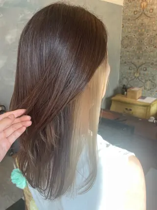 セミロング hair make echo滿木あい花のヘアスタイル
