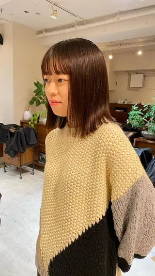 ミディアム パーマ ファッションに 溶け込むstyleのヘアスタイル