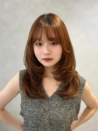 セミロング カラー ❤️ショートカット ・顔周りカット❤️のヘアスタイル