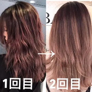 セミロング カラー ヘアアレンジ 縮毛矯正 髪質改善寺坂雄飛💐のヘアスタイル
