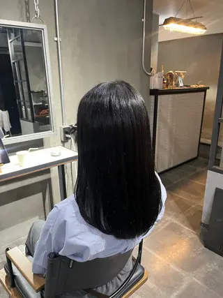 ミディアム カラー 透明感♥韓国ヘア HINAのヘアスタイル