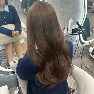 セミロング カラー ヘアアレンジ ブリーチなしW🎀 髪質改善／はのんのヘアスタイル