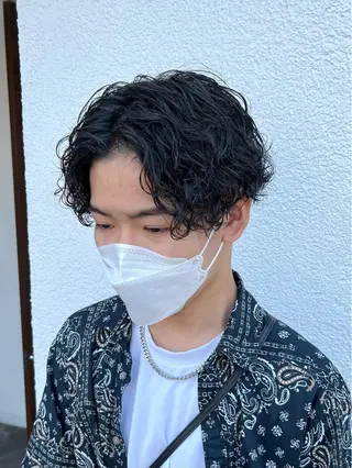 ショート カラー パーマ ヘアアレンジ メンズ メンズパーマ職人 加藤 弘貴のヘアスタイル