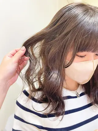 セミロング カラー シールエクステ横浜 🐏☁️miminaのヘアスタイル
