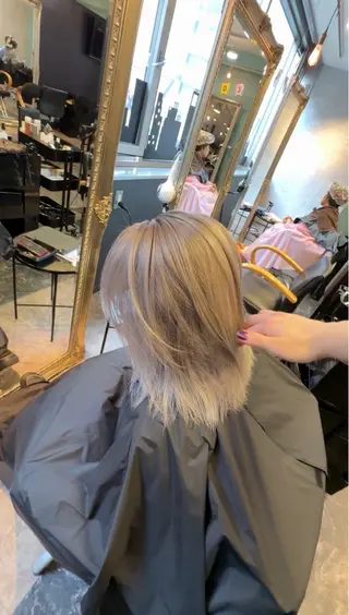 ミディアム カラー 店長 ハイトーン× 髪質改善/舘野 涼太のヘアスタイル