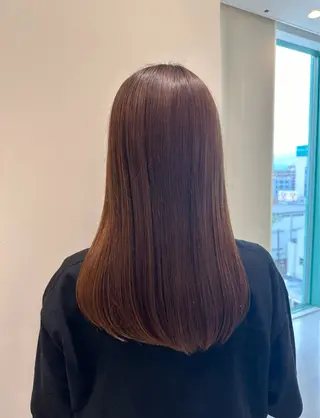 セミロング カラー 艶髪 黄金比みくのヘアスタイル